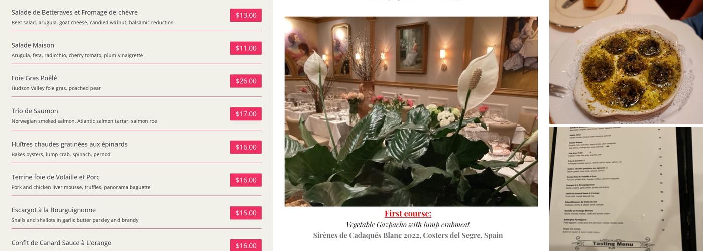 Cafe Renaissance Menu