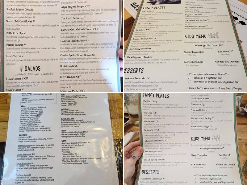 The Old Goat Menu