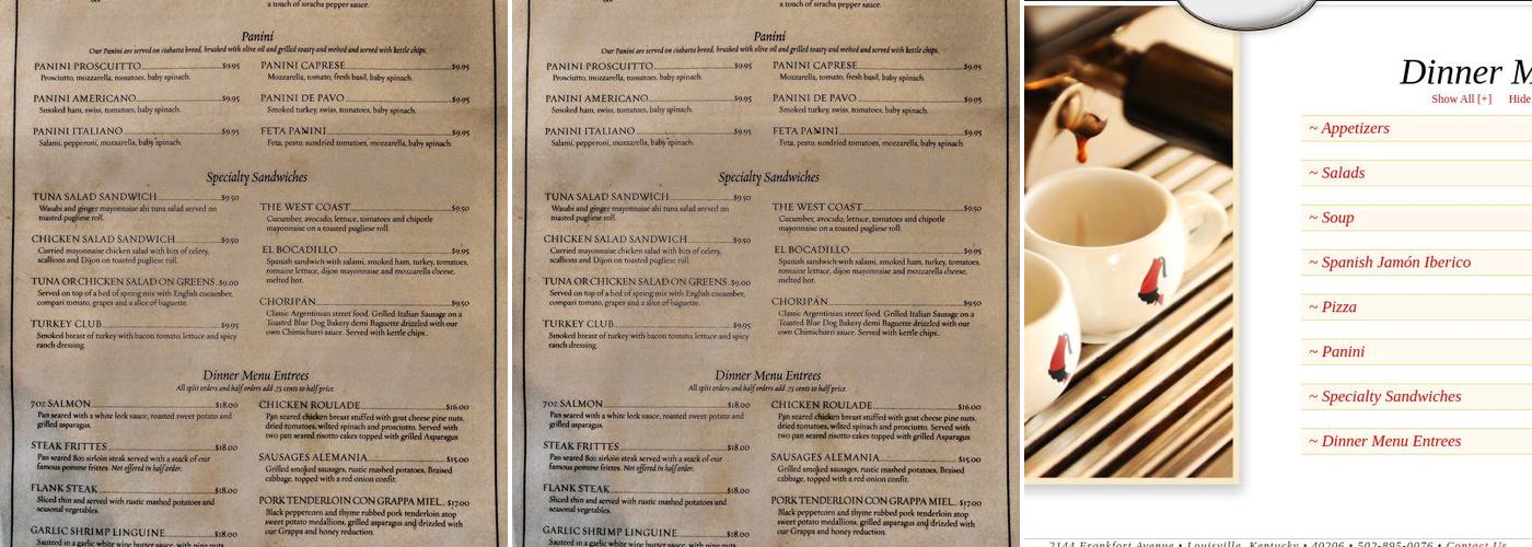 Caffe Classico Menu