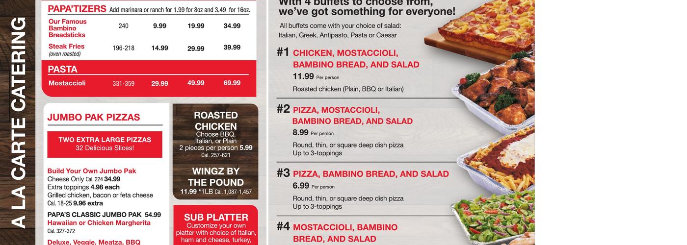 Papa Romano's Pizza & Mr. Pita Menu