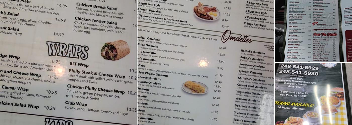 Coolidge Cafe Menu