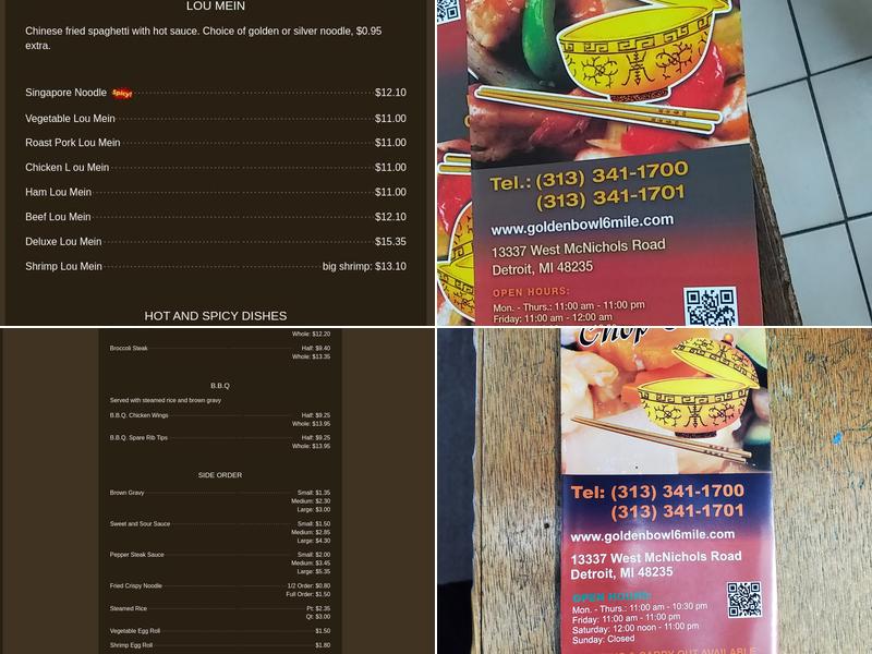 Golden Bowl Chop Suey Menu