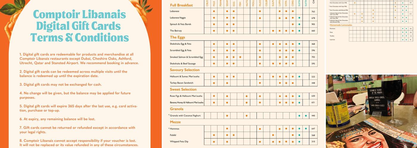 Comptoir Libanais Menu