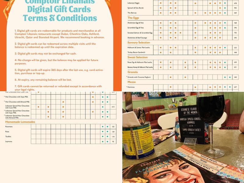 Comptoir Libanais Menu