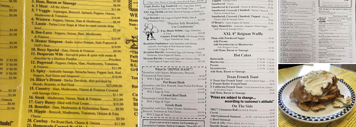 Roxy Cafe Menu