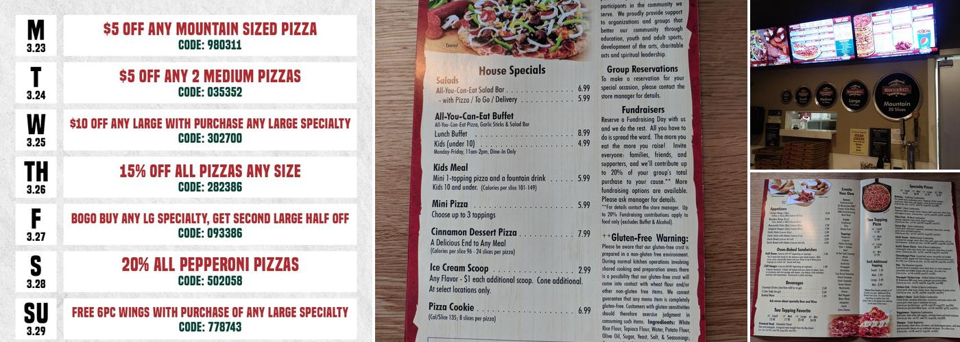 Mountain Mike's Pizza Menu