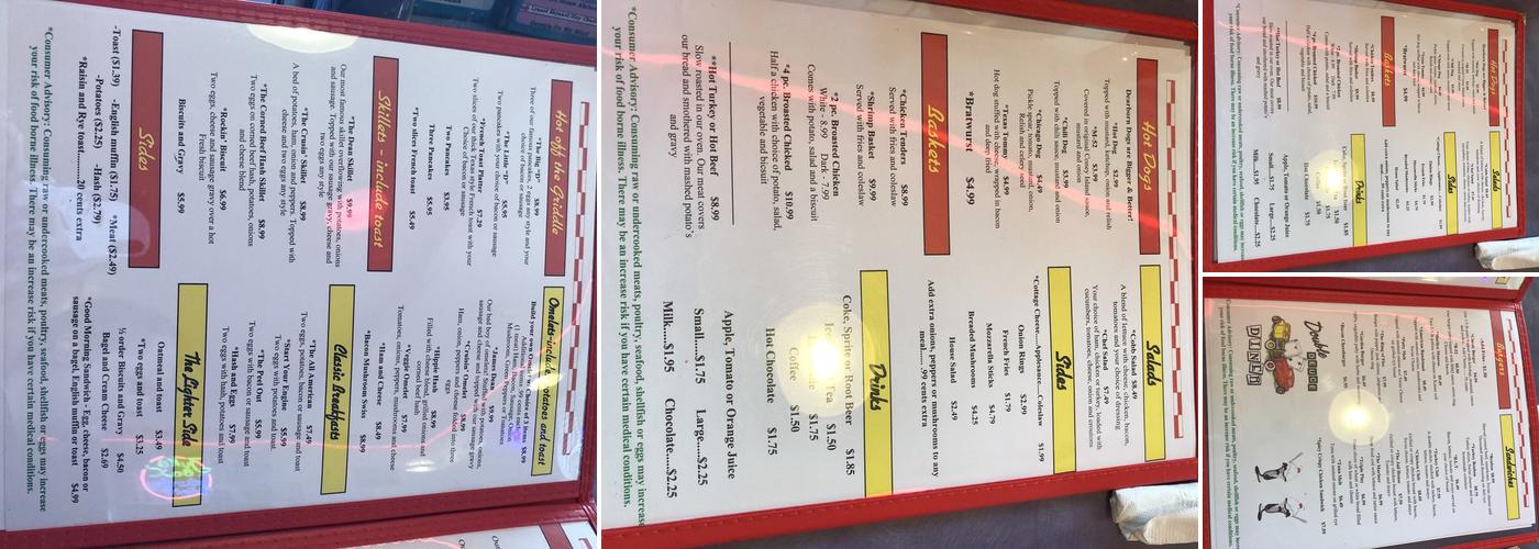 Double Deuce Diner Menu