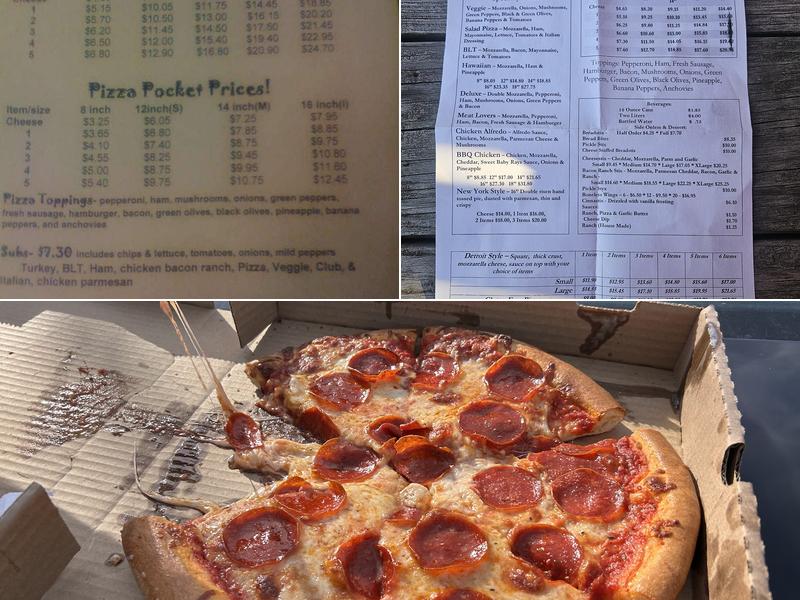 Rob's Pizza Menu
