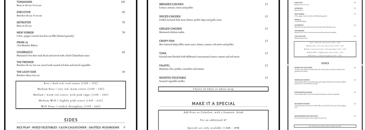Prime 10 Menu