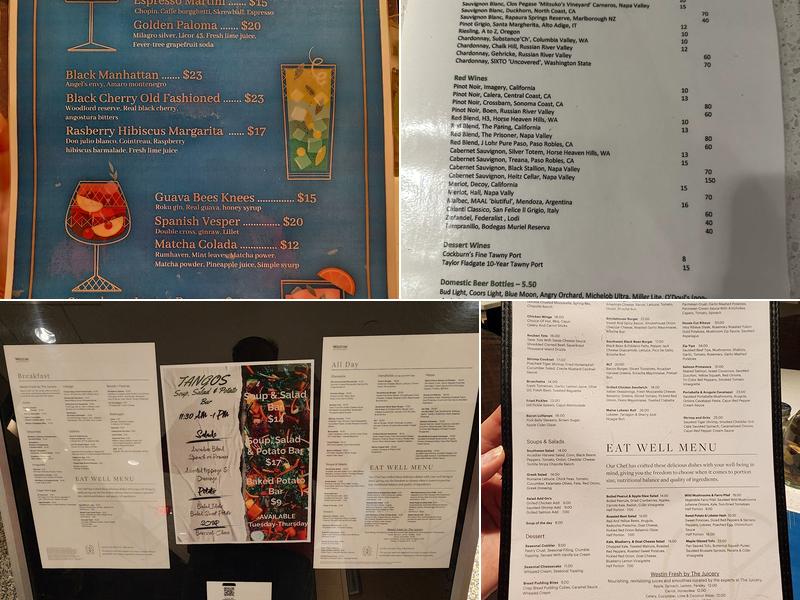 Tangos Restaurant Menu