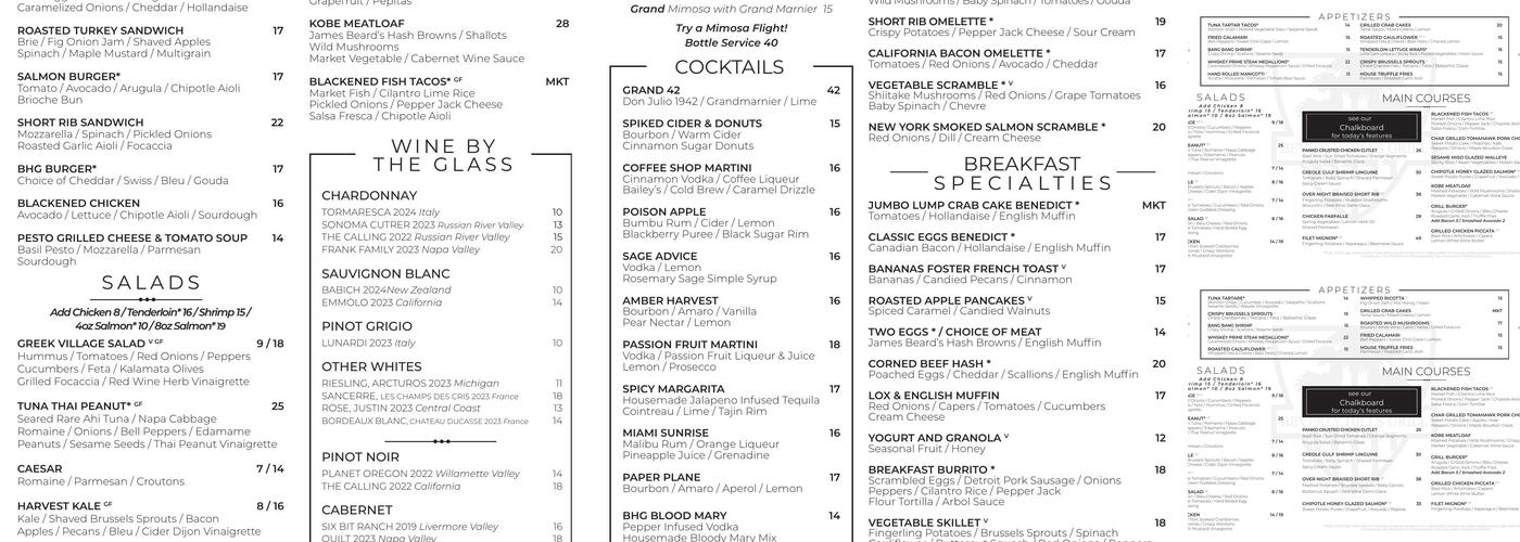 Beverly Hills Grill Menu