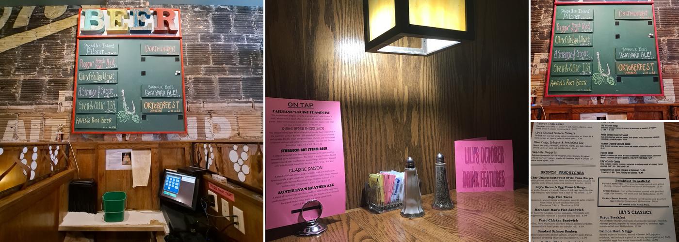 Lily's Seafood Grill & Brewery Menu