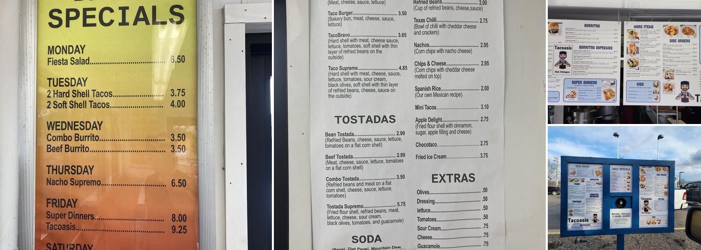 Tacoasis Menu