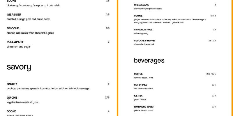Martha's Eats & Treats Menu