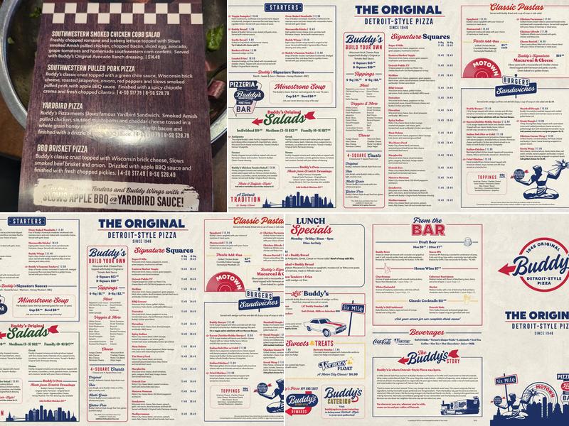 Buddy's Pizza Menu