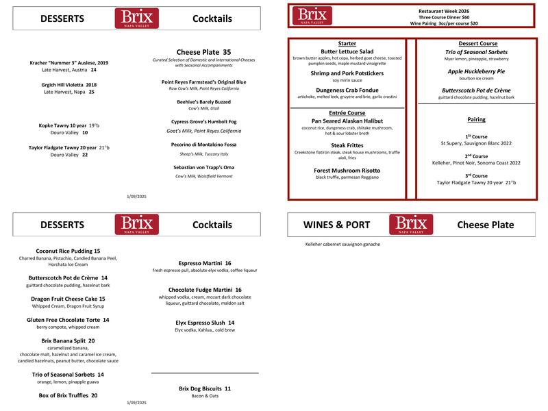 Brix Menu