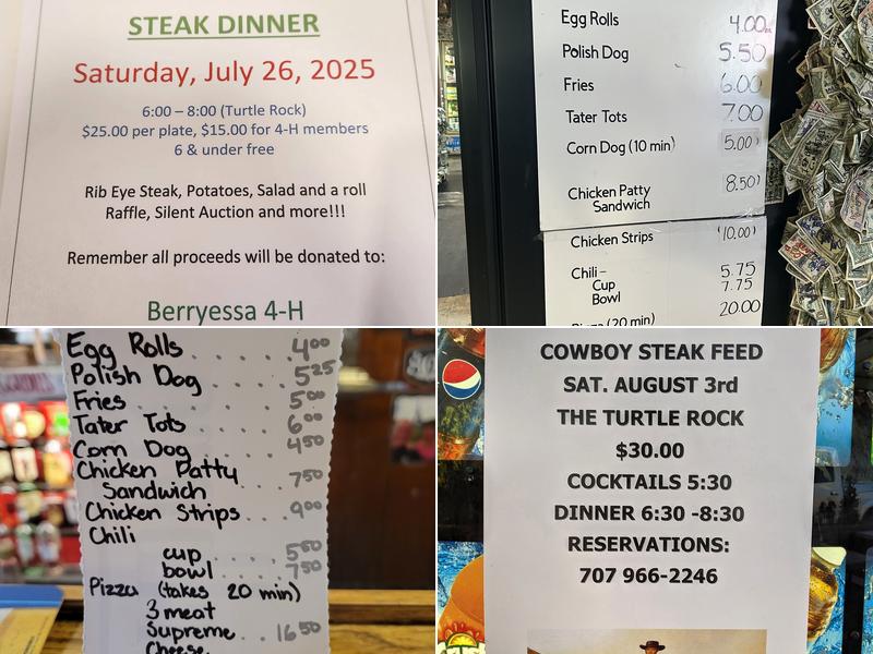 Turtle Rock Bar & Café Menu