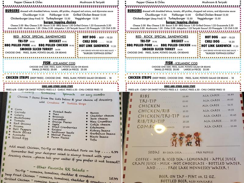 Red Rock Café Menu