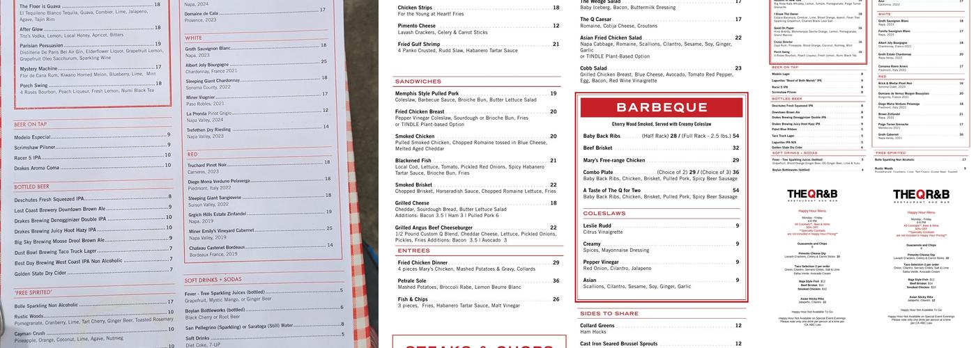 The Q Restaurant & Bar Menu