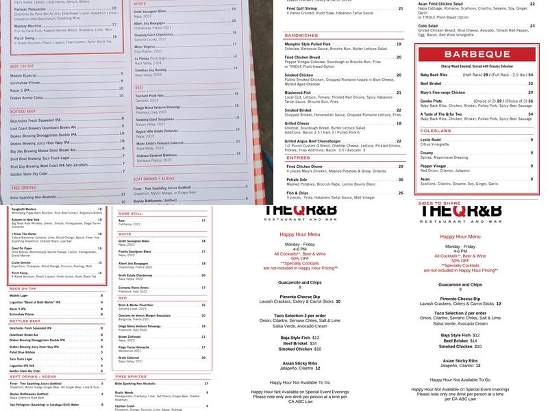 The Q Restaurant & Bar Menu