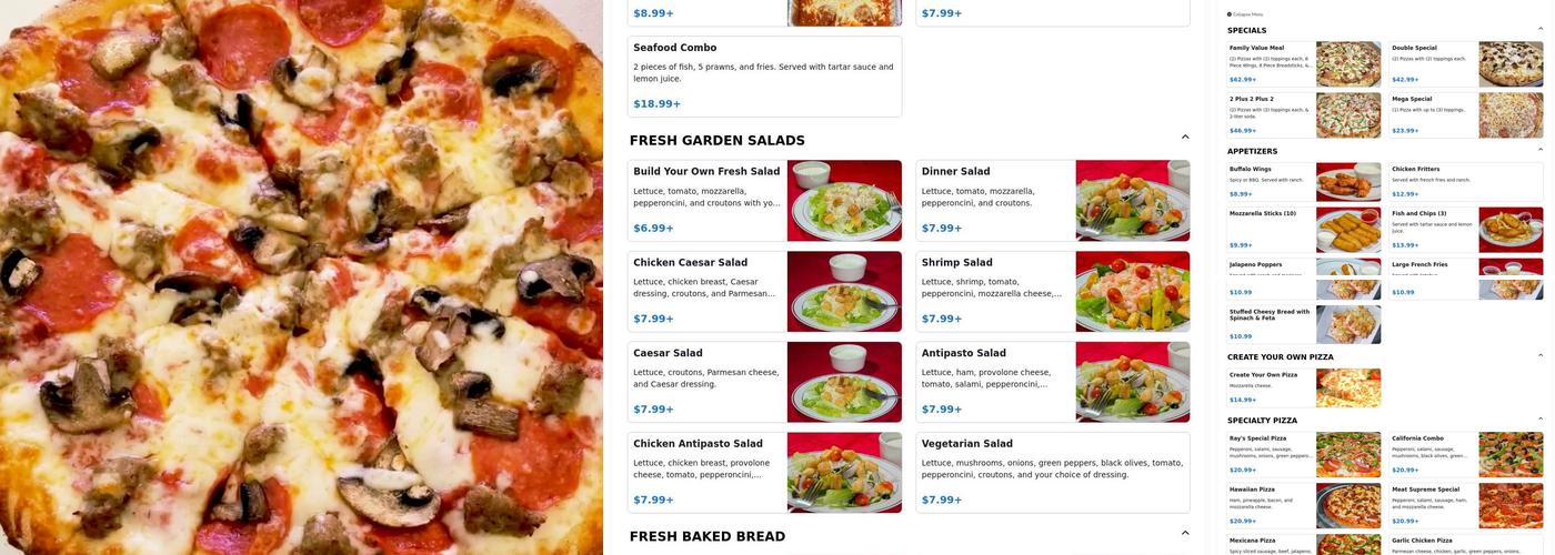 PIZZA & PASTA HOUSE Menu