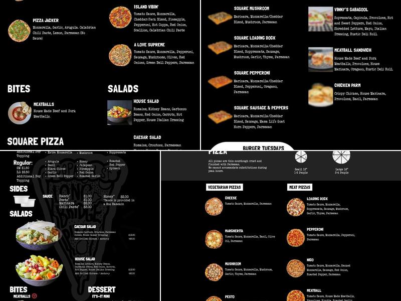 Long Bridge Pizza Company Menu