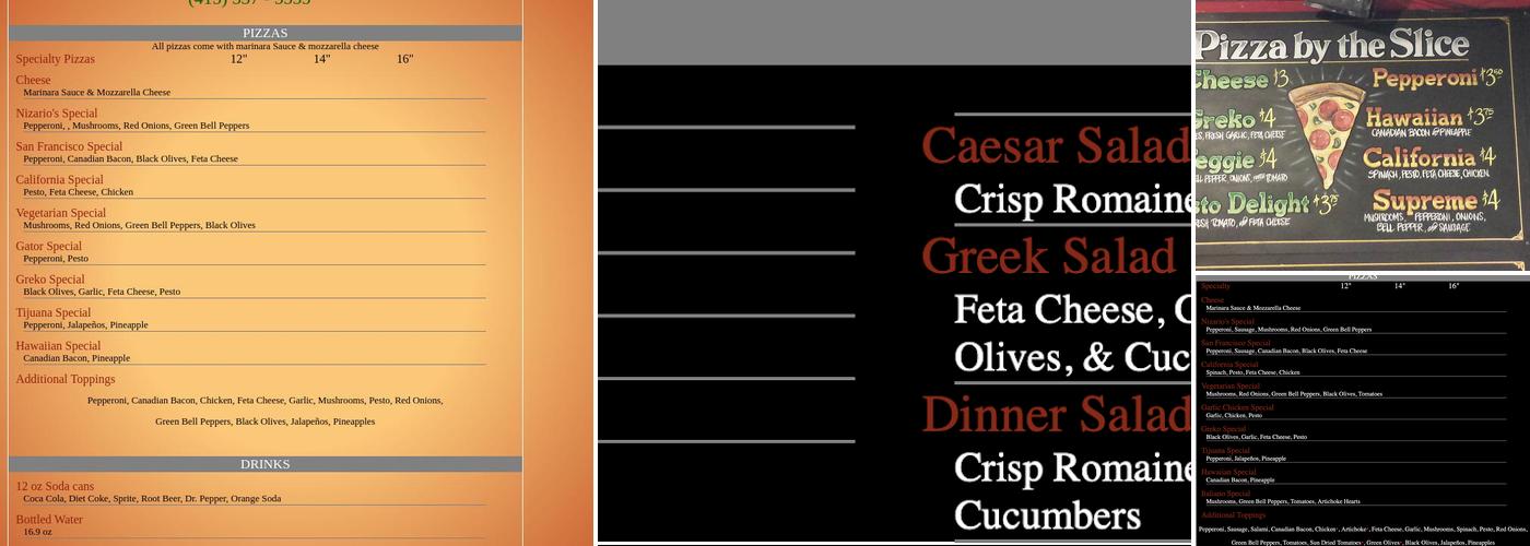 Nizario's Pizza (Valencia) Menu