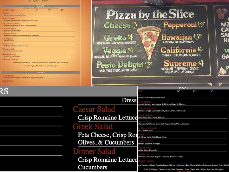 Nizario's Pizza (Valencia) Menu