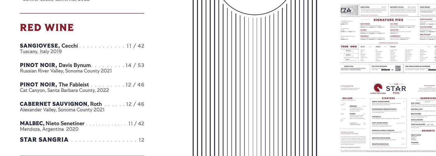 Little Star Pizza Menu