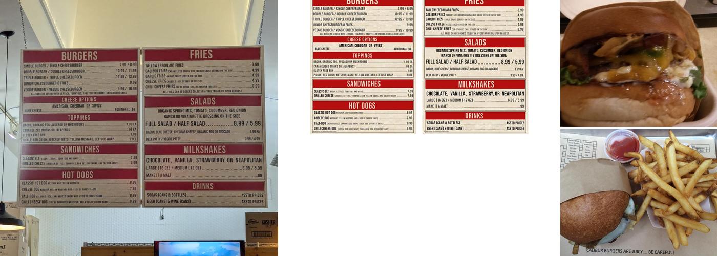 Calibur Inc Menu