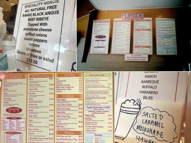 Flipside Burgers, Fries and Shakes Menu