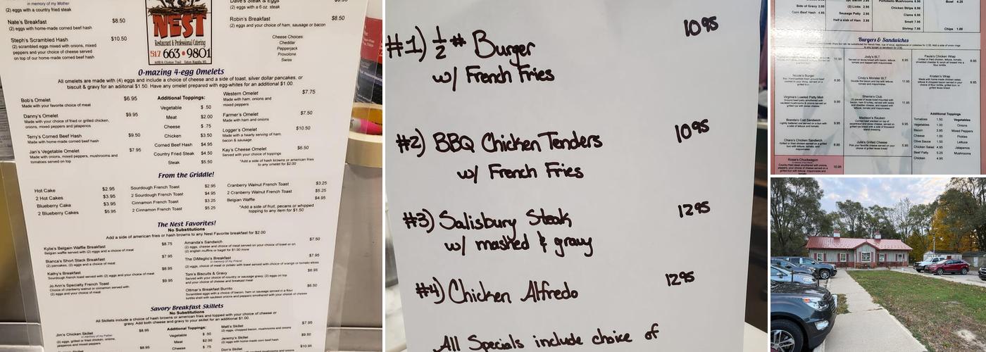 Robin's Nest Menu