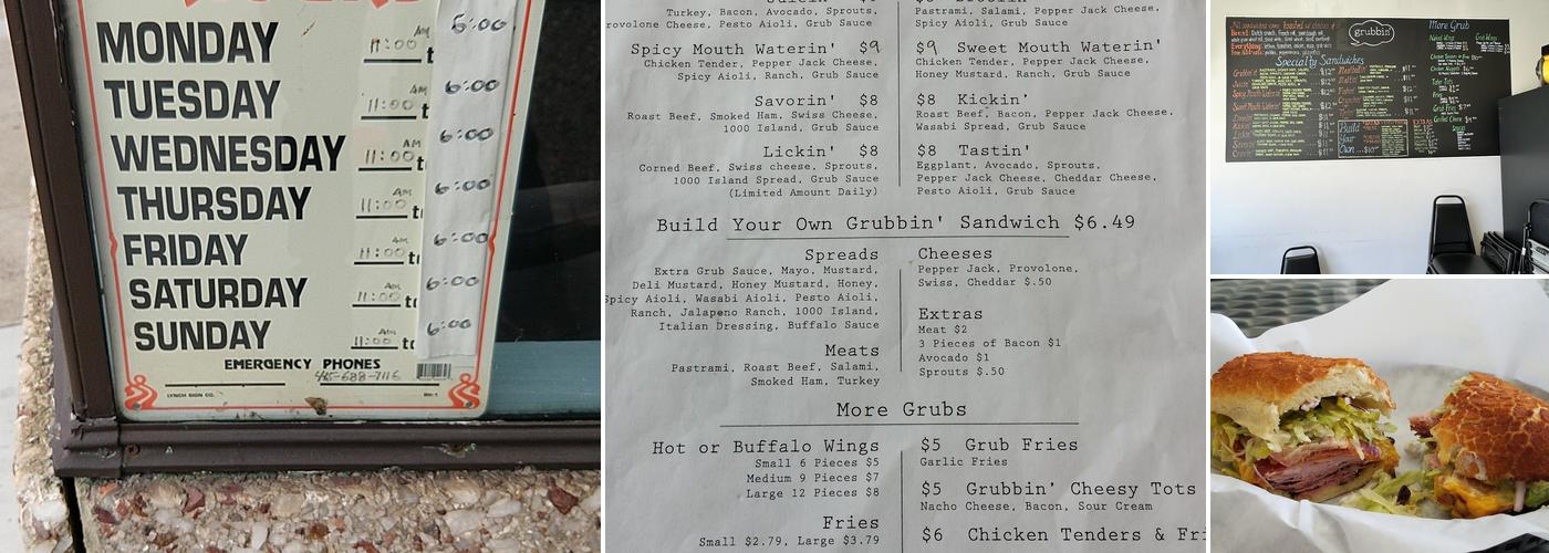 Grubbin' Menu