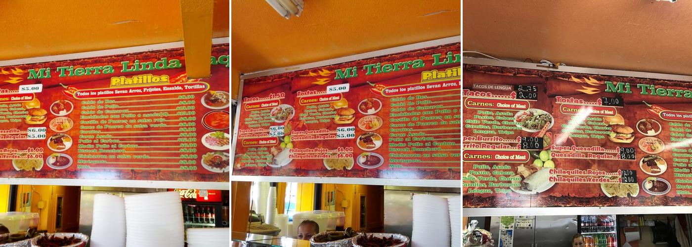 Taqueria Guadalajara Menu