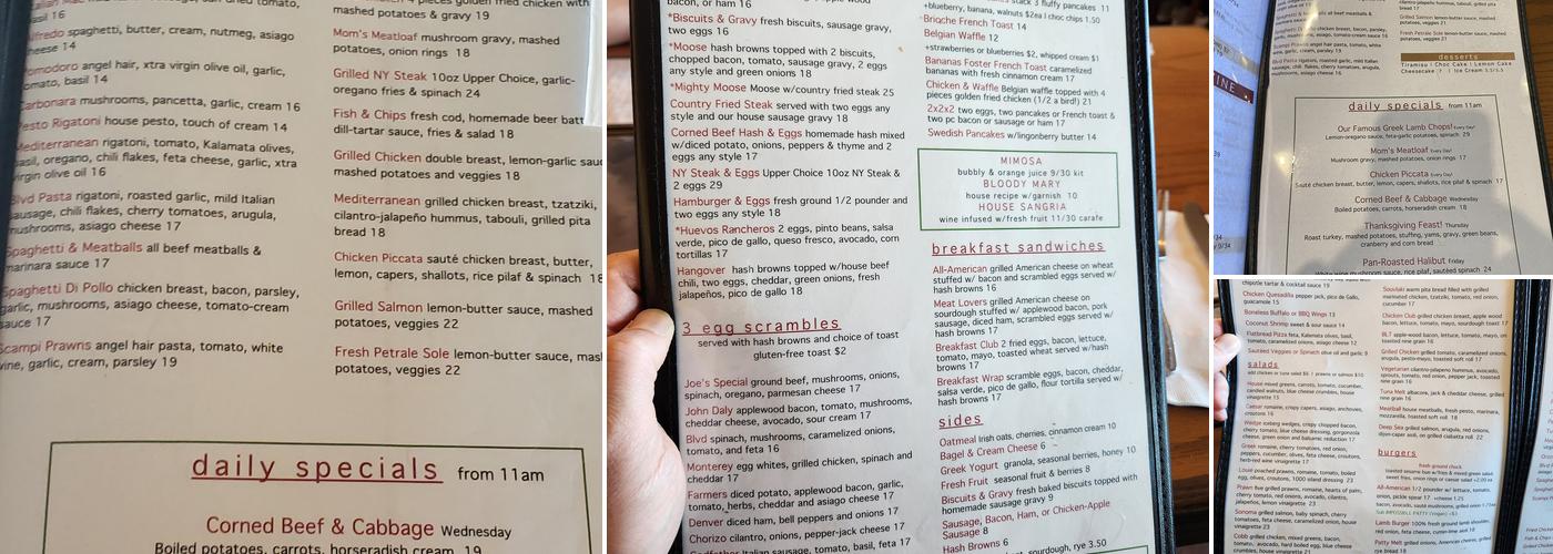Boulevard Cafe Menu