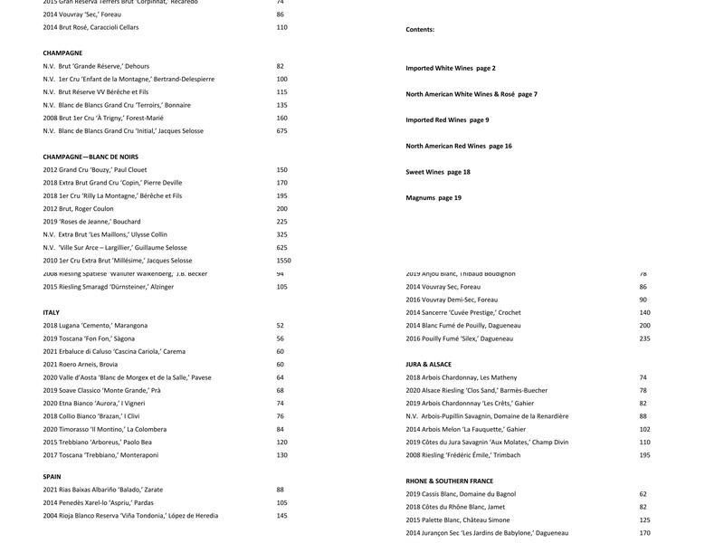 Heirloom Café Menu