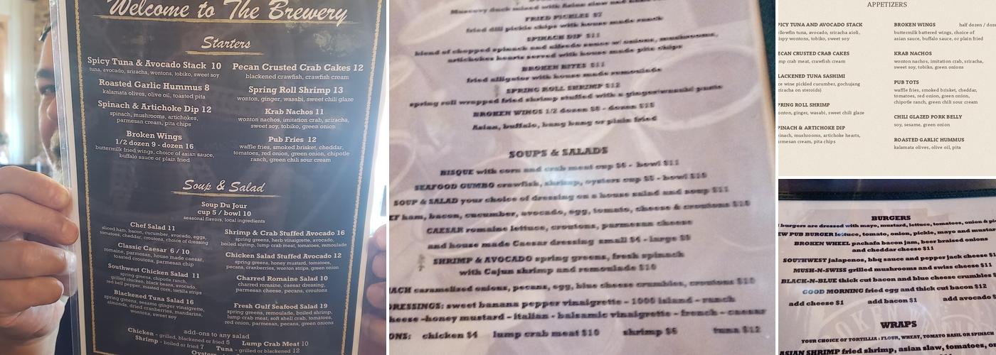 Broken Wheel Brewery & Bistro Menu