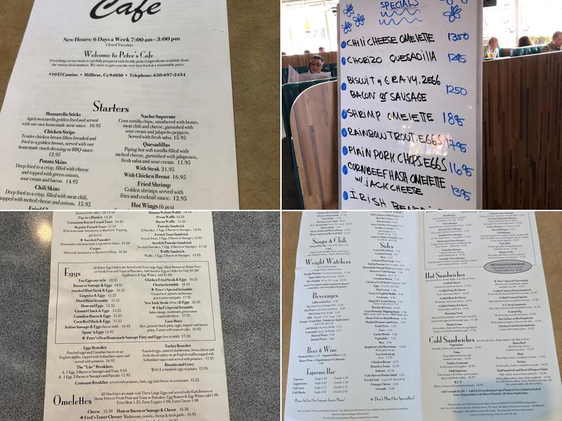 Peter's Cafe Menu