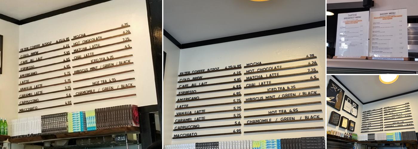 Tartine Bakery Menu