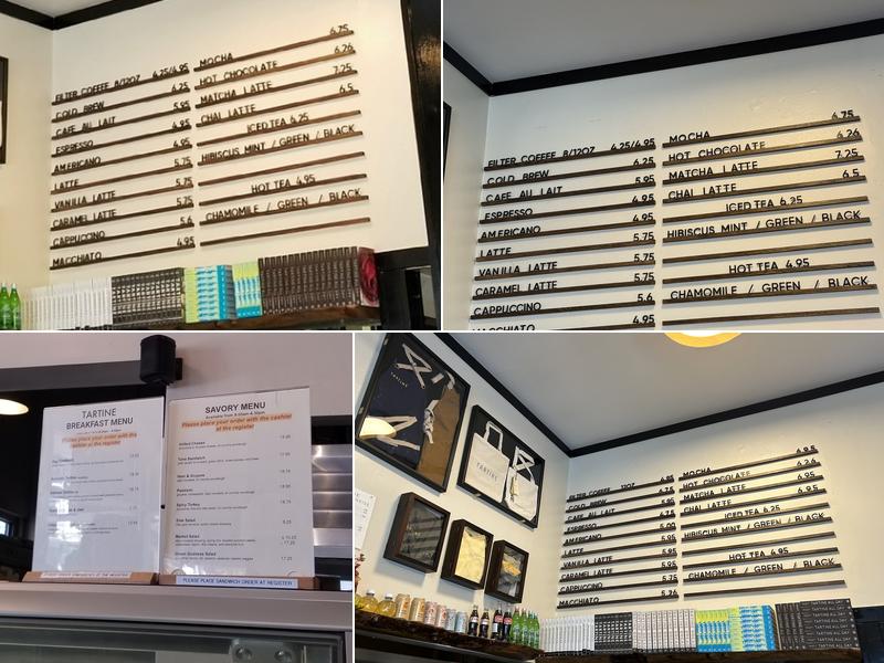 Tartine Bakery Menu