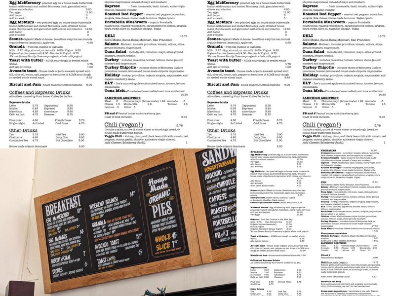 Mercury Cafe Menu