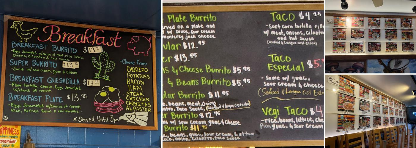 Taqueria San Bruno Menu