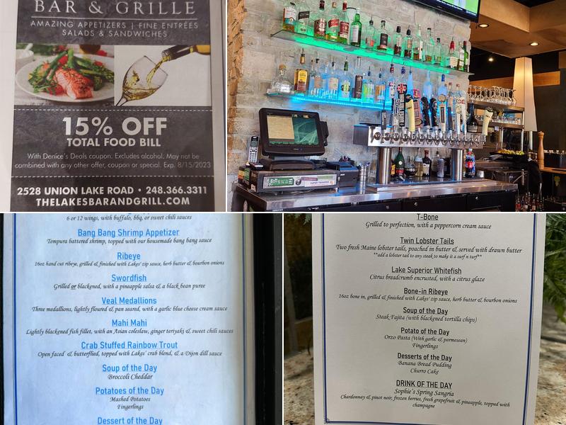 The Lakes Bar & Grille Menu