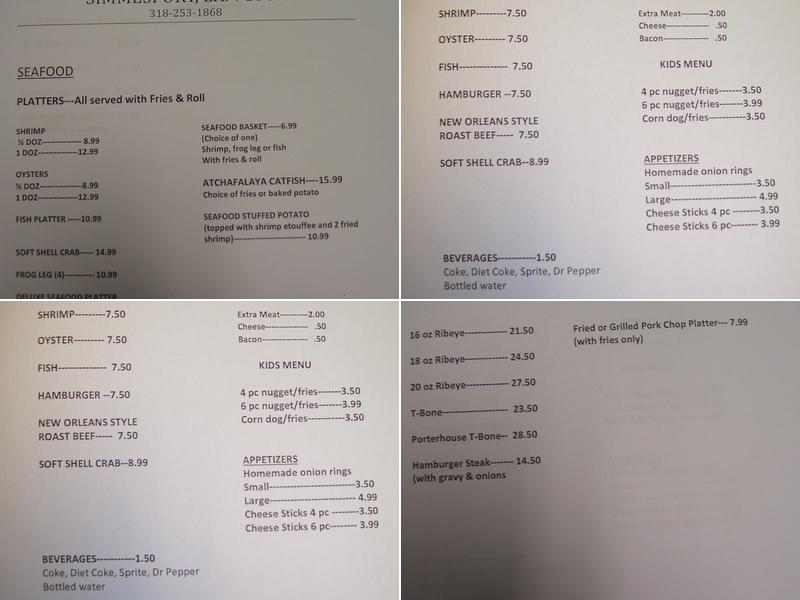 Rabalais Seafood Market Menu