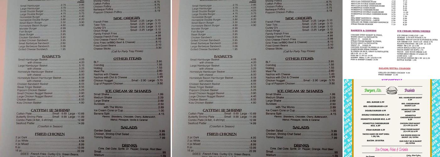 Deville Dairy Corner Menu
