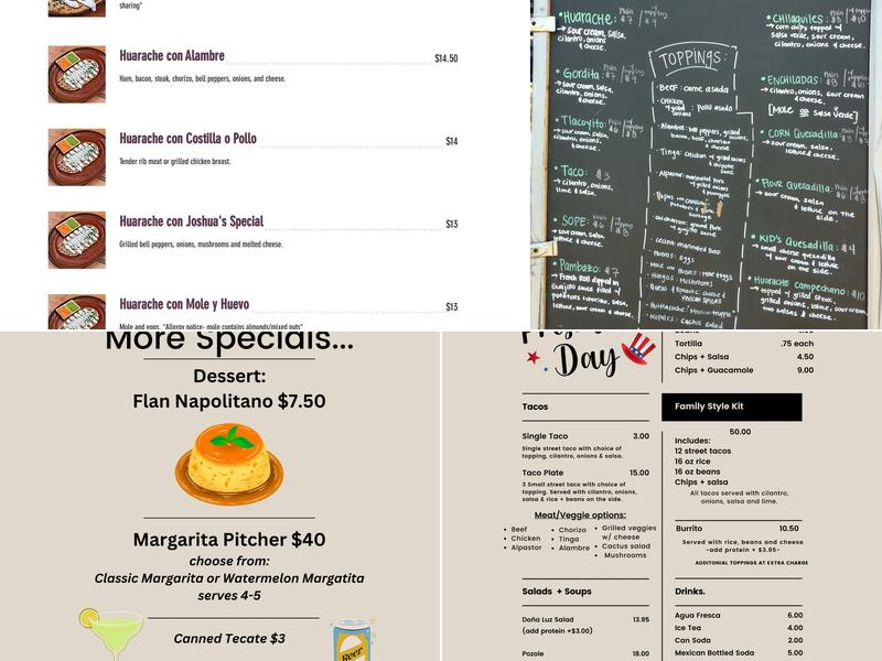 EL Huarache Loco Menu