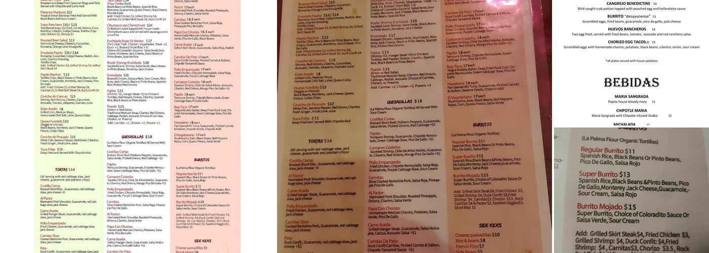 Papito Menu