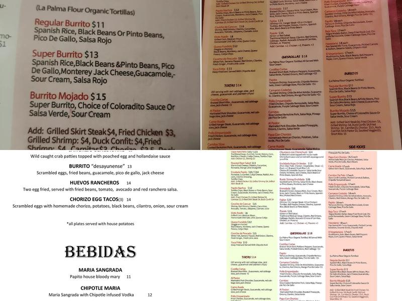 Papito Menu