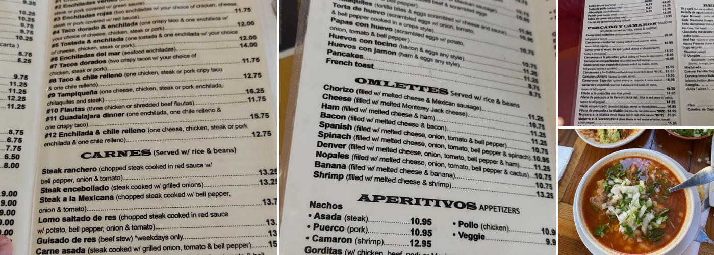 Gallardo's Menu