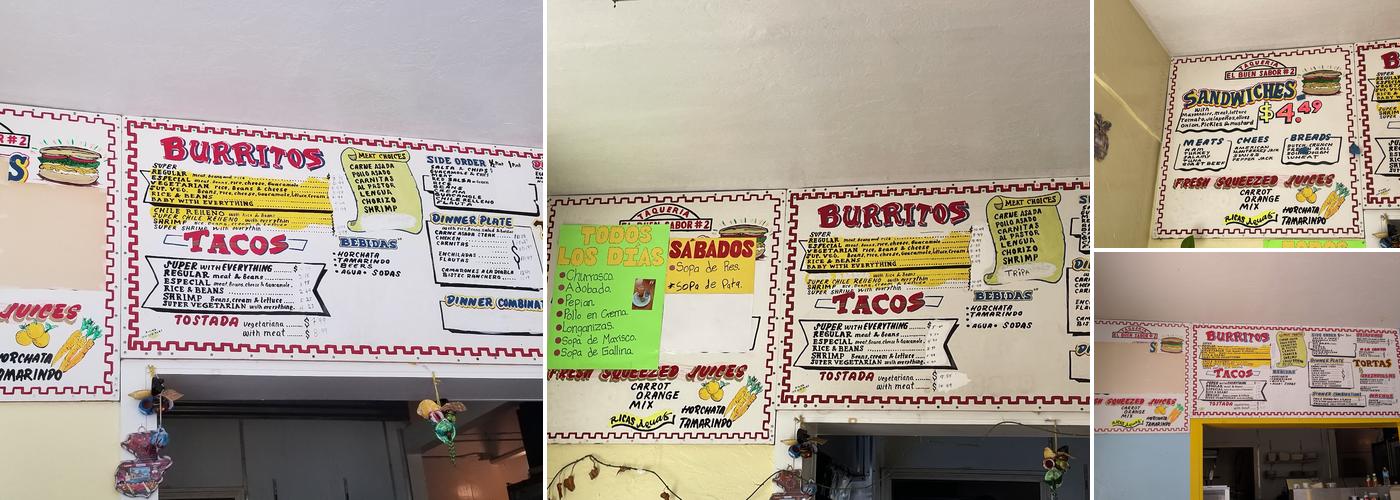 Taqueria El Buen Sabor Menu